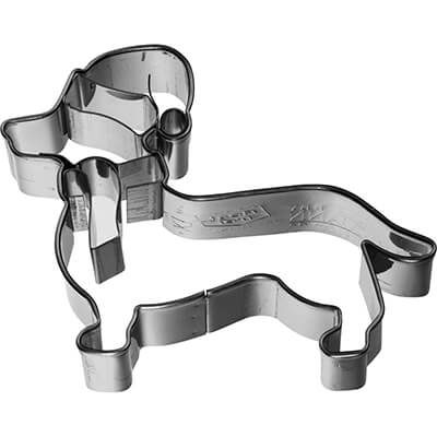 Ausstechform Weihnachtsdackel mit Innenprägung 7 cm von Birkmann