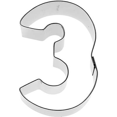 Ausstechform Zahl 3 aus Edelstahl 6 cm von Birkmann