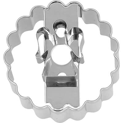 Ausstechform Linzer Engel 5 cm doppelseitig nutzbar mit Banderole von Birkmann
