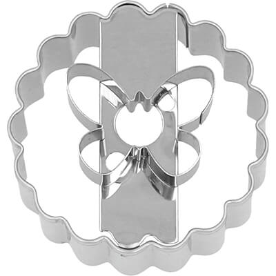 Ausstechform Linzer Schmetterling doppelseitig nutzbar mit Banderole 5 cm von Birkmann