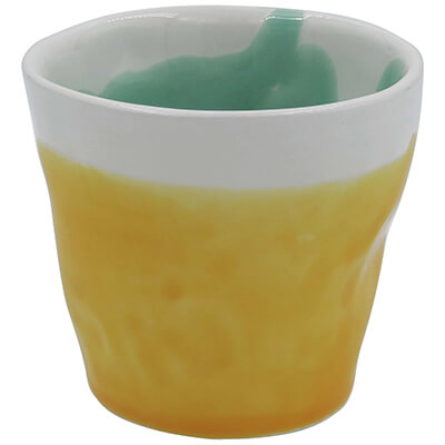 Zur Produktseite von Kaffeetasse Color aus Keramik Höhe 7 cm, Ø 7 cm in gelb - grün von Vista Portuguese Kaffeetasse Color aus Keramik Höhe 7 cm, Ø 7 cm in gelb - grün von Vista Portuguese
