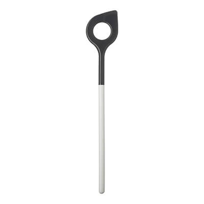Rosti Rührlöffel mit Ecke & Loch Optima hitzebeständig weiß, 31 cm