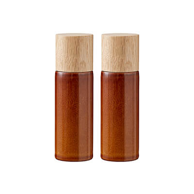 BITZ Salz- und Pfeffermühle aus Steinzeug 17 cm, amber