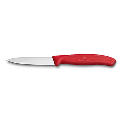 Victorinox Gemüsemesser Swiss Classic 8 cm mit geradem Schliff, Griff rot