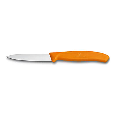 Victorinox Gemüsemesser Swiss Classic 8 cm mit geradem Schliff, Griff orange