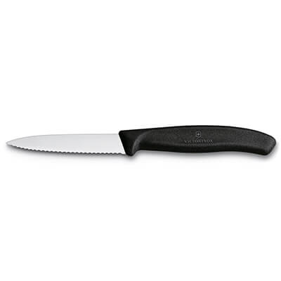 Victorinox Gemüsemesser Swiss Classic 8 cm mit Wellenschliff, Griff schwarz