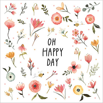 Servietten Oh Happy Day 25 x 25 cm von ppd