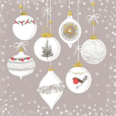 Servietten Ornaments and Snow 25 x 25 cm von ppd