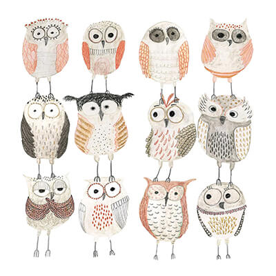 Servietten Owls 33 x 33 cm von ppd