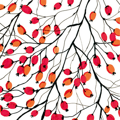 Servietten Aquarell Rosehip 33 x 33 cm von ppd