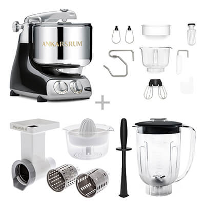 Zur Produktseite von Ankarsrum Küchenmaschine Assistent Go Green Set, black diamond Ankarsrum Küchenmaschine Assistent Go Green Set, black diamond