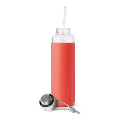 Glas-Wasserflasche koralle, 600 ml von black + blum