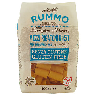 Rummo Mezzi Rigatoni N° 51 glutenfreie Nudeln aus Mais & Reis, 400 g