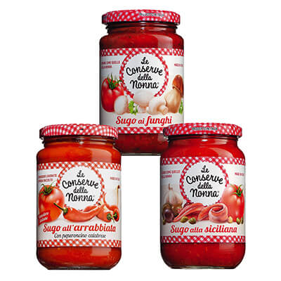 Zur Produktseite von 3er Sugo Probierpaket von Le Conserve della Nonna 3er Sugo Probierpaket von Le Conserve della Nonna