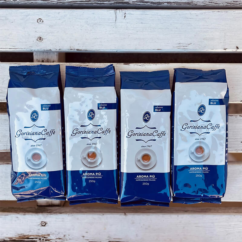 Espresso Bohnen BLU Aroma Piu von Goriziana, 4 x 250 g