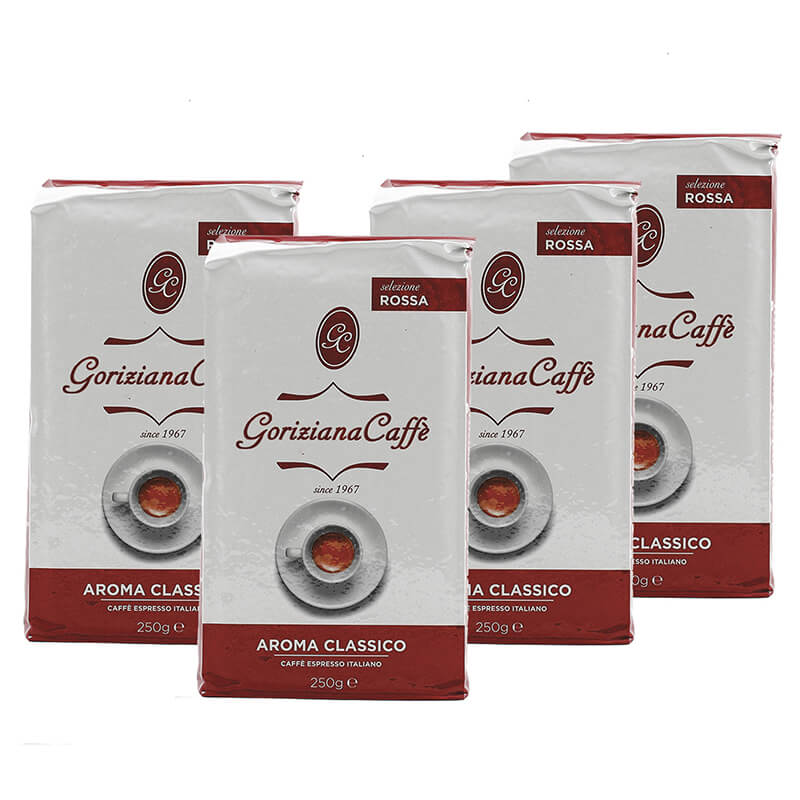 Espresso gemahlen ROSSA Aroma Classico von Goriziana, 4 x 250 g weitere Ansicht Espresso gemahlen ROSSA Aroma Classico von Goriziana, 4 x 250 g