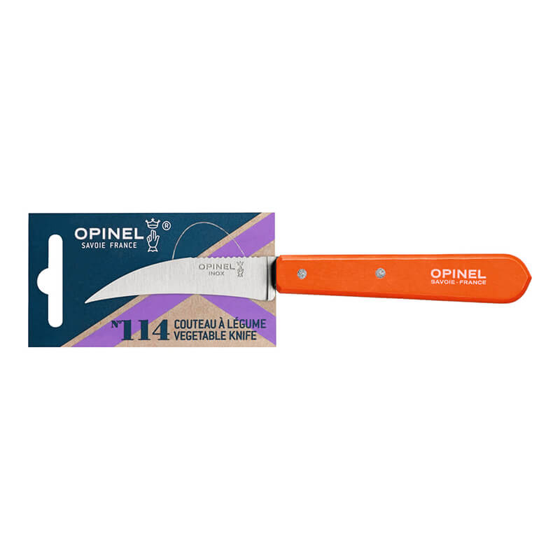 Opinel Gemüsemesser mit gebogener Klinge N° 114, Griff orange weitere Ansicht Opinel Gemüsemesser mit gebogener Klinge N° 114, Griff orange