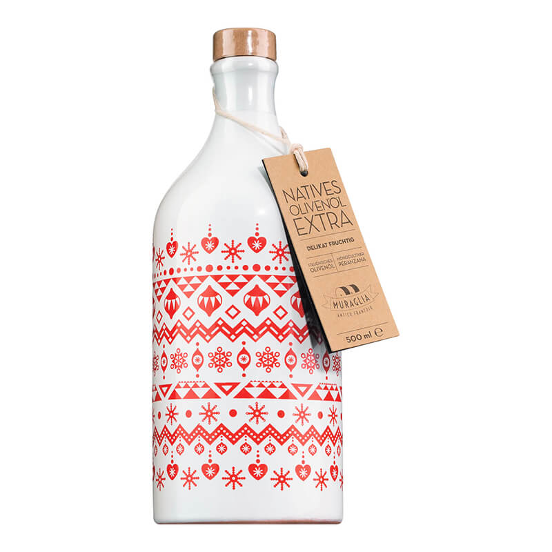 Muraglia Olivenöl nativ extra Peranzana im Krug - Weihnachtsedition, 500 ml weitere Ansicht Muraglia Olivenöl nativ extra Peranzana im Krug - Weihnachtsedition, 500 ml