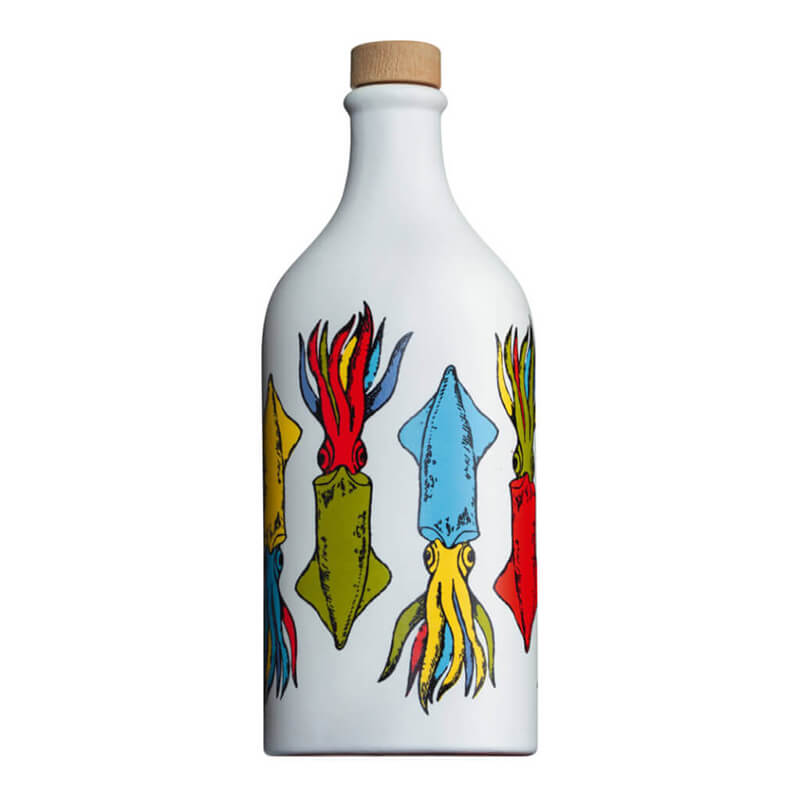 Muraglia Olivenöl nativ extra Peranzana im Krug mit Tintenfisch, 500 ml weitere Ansicht Muraglia Olivenöl nativ extra Peranzana im Krug mit Tintenfisch, 500 ml