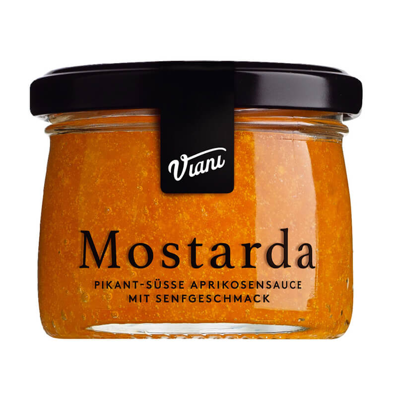 Mostarda di albicocche - Aprikosensauce mit Senfgeschmack - pikant süß, 130 g weitere Ansicht Mostarda di albicocche - Aprikosensauce mit Senfgeschmack - pikant süß, 130 g