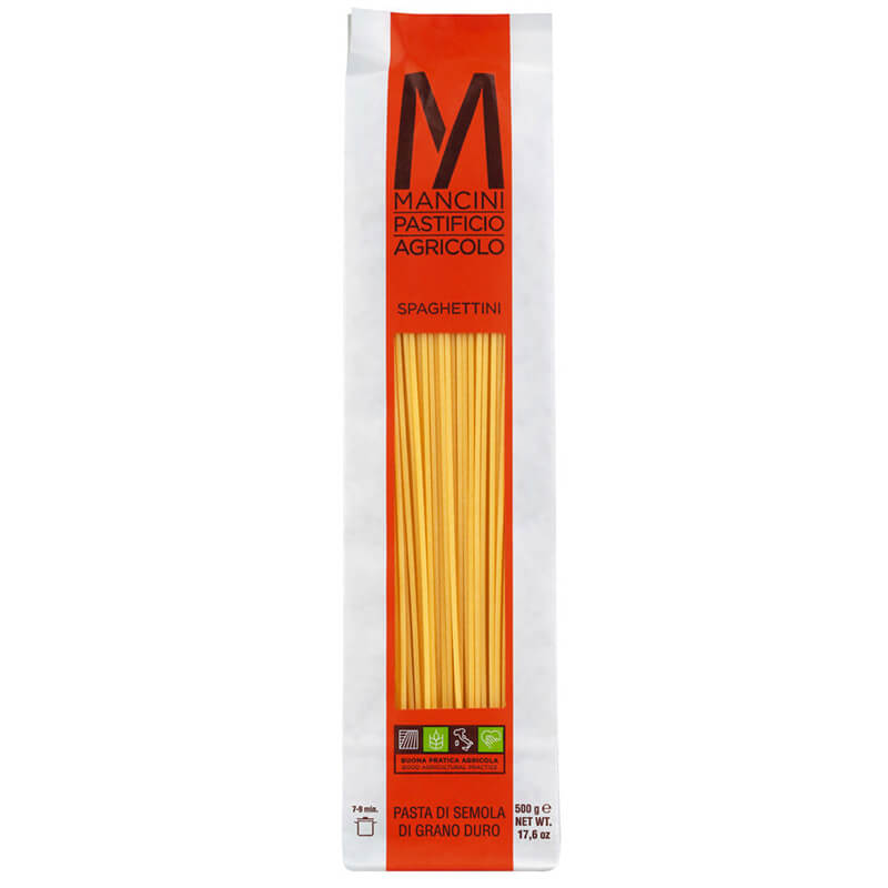 Spaghettini Hartweizennudeln von Pasta Mancini, 500 g weitere Ansicht Spaghettini Hartweizennudeln von Pasta Mancini, 500 g