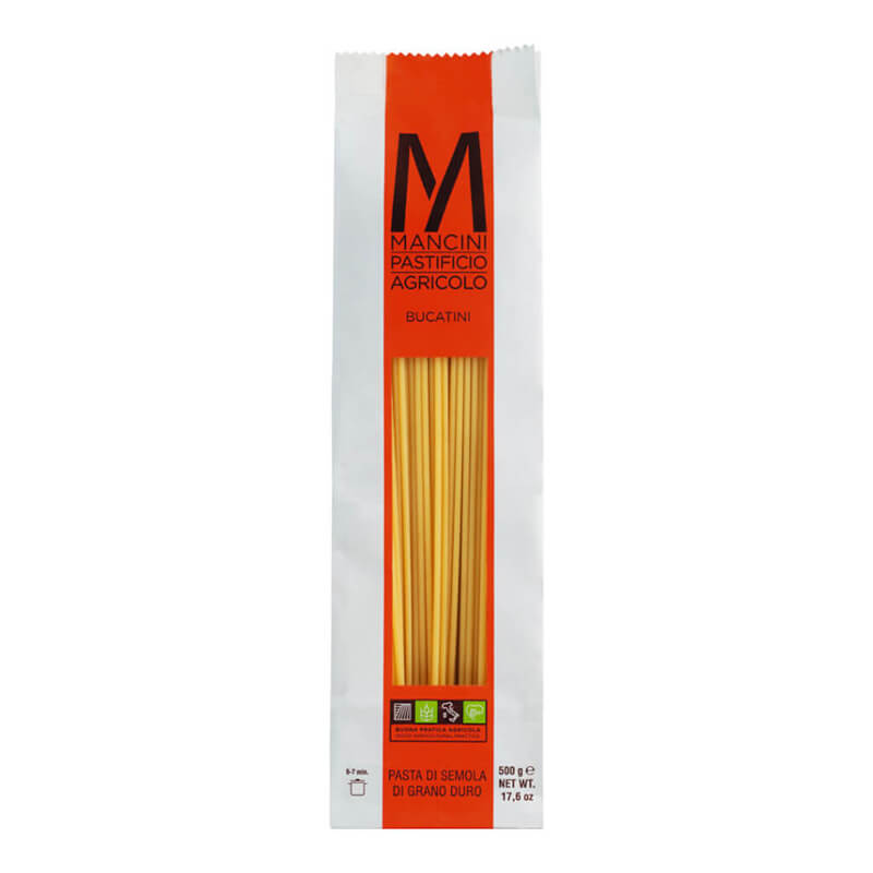 Bucatini Hartweizennudeln von Pasta Mancini, 500 g weitere Ansicht Bucatini Hartweizennudeln von Pasta Mancini, 500 g