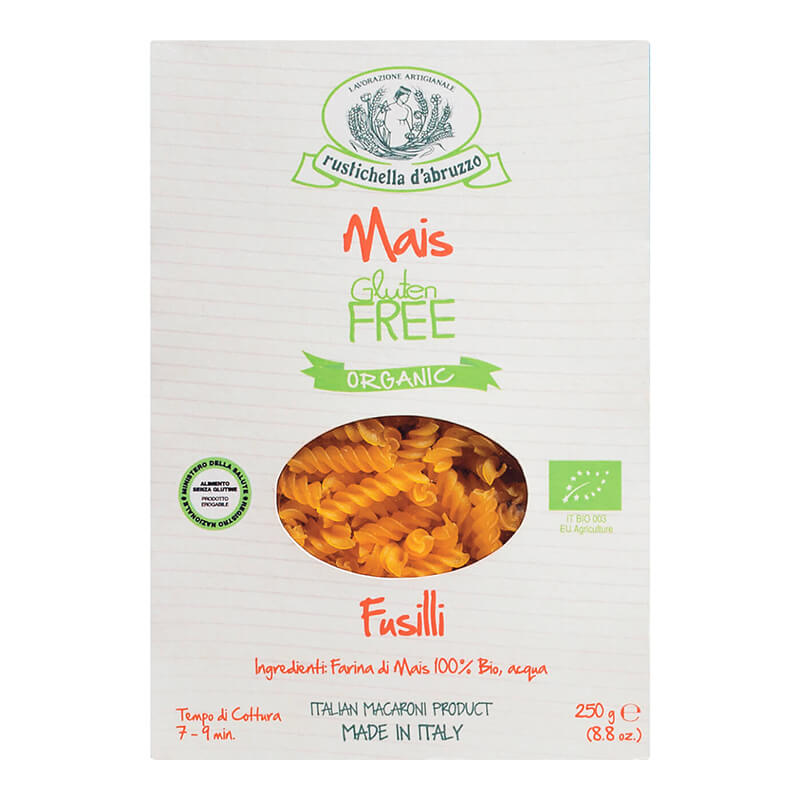 Bio Fusilli di Mais glutenfrei Nudeln aus Maismehl von Rustichella, 250 g