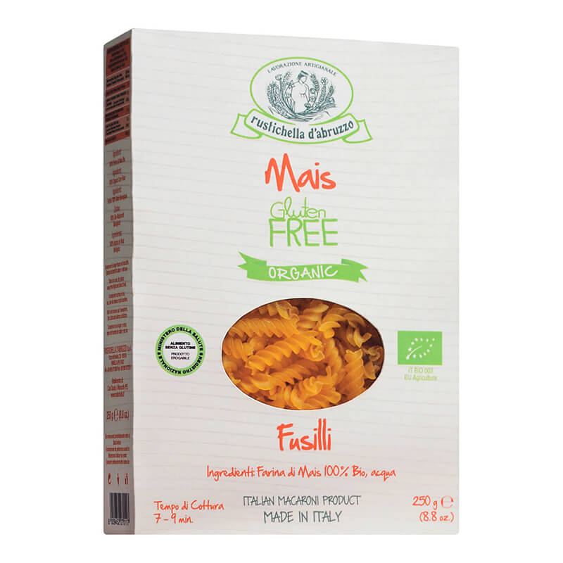 Bio Fusilli di Mais glutenfrei Nudeln aus Maismehl von Rustichella, 250 g