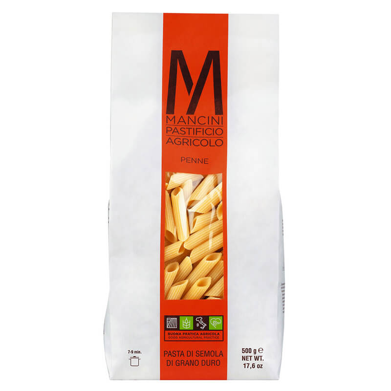 Penne Rigate Hartweizennudeln von Pasta Mancini, 500 g weitere Ansicht Penne Rigate Hartweizennudeln von Pasta Mancini, 500 g