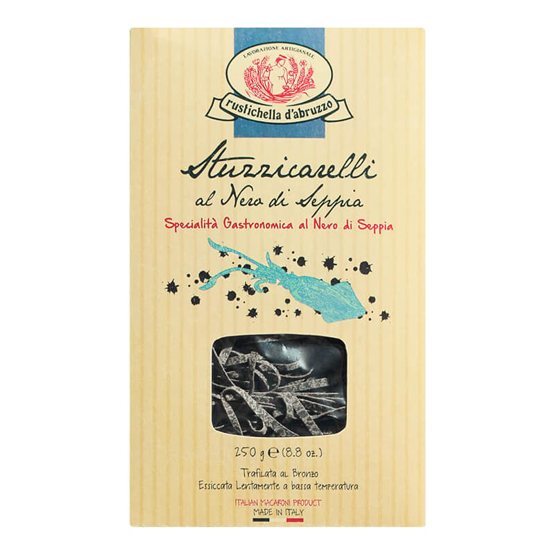 Stuzzicarelli al Nera di Seppia Eiernudeln mit Sepiatinte von Rustichella, 250 g weitere Ansicht Stuzzicarelli al Nera di Seppia Eiernudeln mit Sepiatinte von Rustichella, 250 g
