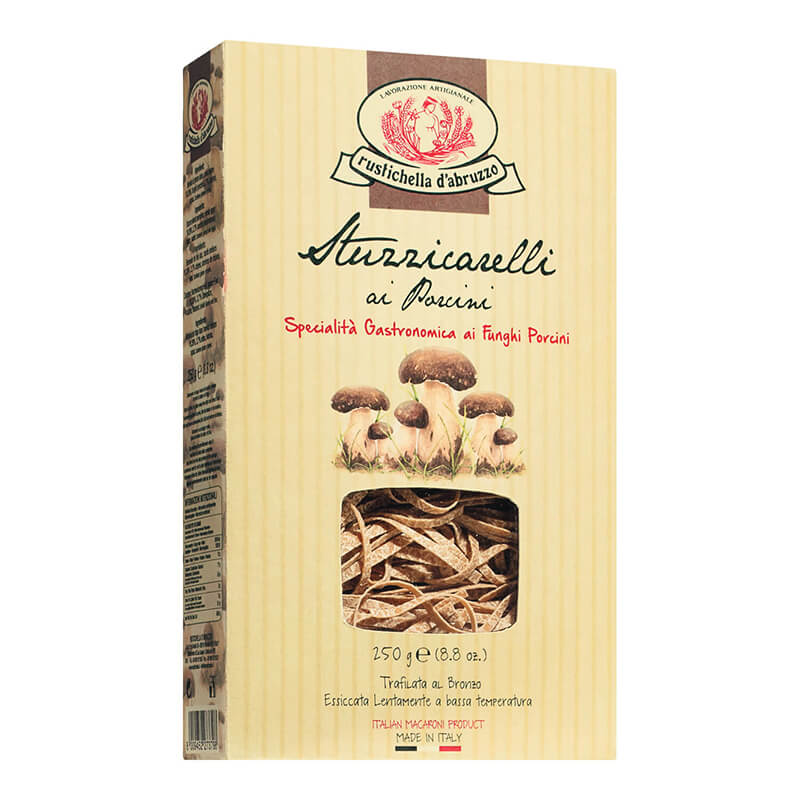Stuzzicarelli ai Porcino Eiernudeln mit Steinpilzen von Rustichella, 250 g weitere Ansicht Stuzzicarelli ai Porcino Eiernudeln mit Steinpilzen von Rustichella, 250 g