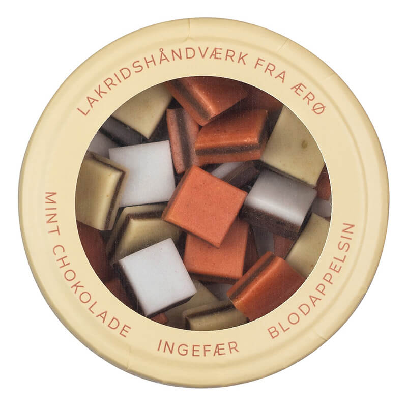Lakritz mit Minze, Schokolade, Ingwer & Blutorange, 125 g