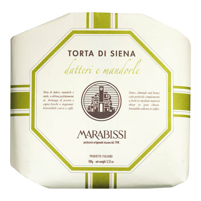 Torta Datteri e Mandorle - Panforte mit Datteln & Mandeln von Marabissi, 100 g weitere Ansicht Torta Datteri e Mandorle - Panforte mit Datteln & Mandeln von Marabissi, 100 g
