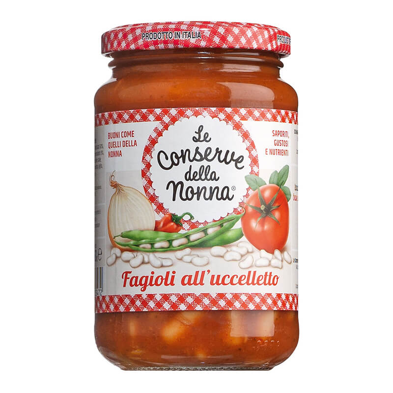 Fagioli all'ucelletto - Cannellini-Bohnen in Tomatensugo, 360 g weitere Ansicht Fagioli all'ucelletto - Cannellini-Bohnen in Tomatensugo, 360 g