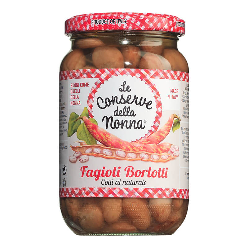 Borlotti Bohnen - Wachtelbohnen in Salzlake, 360 g