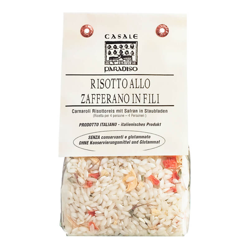 Risotto allo Zafferano in Fili - mit Safranfäden von Casale Paradiso, 300 g weitere Ansicht Risotto allo Zafferano in Fili - mit Safranfäden von Casale Paradiso, 300 g
