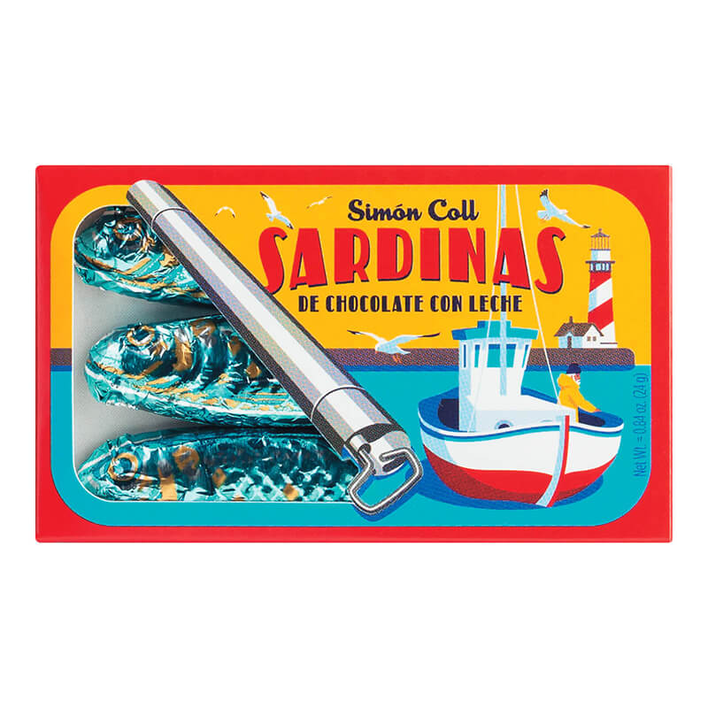 Sardinen aus Vollmilchschokolade von Simon Coll, 24 g weitere Ansicht Sardinen aus Vollmilchschokolade von Simon Coll, 24 g