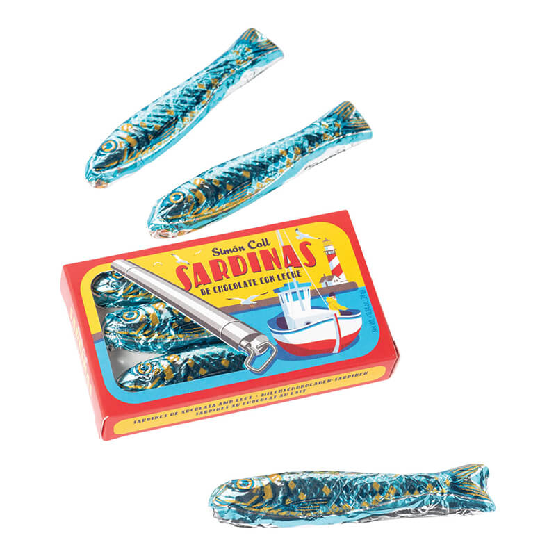 Sardinen aus Vollmilchschokolade von Simon Coll, 24 g weitere Ansicht Sardinen aus Vollmilchschokolade von Simon Coll, 24 g