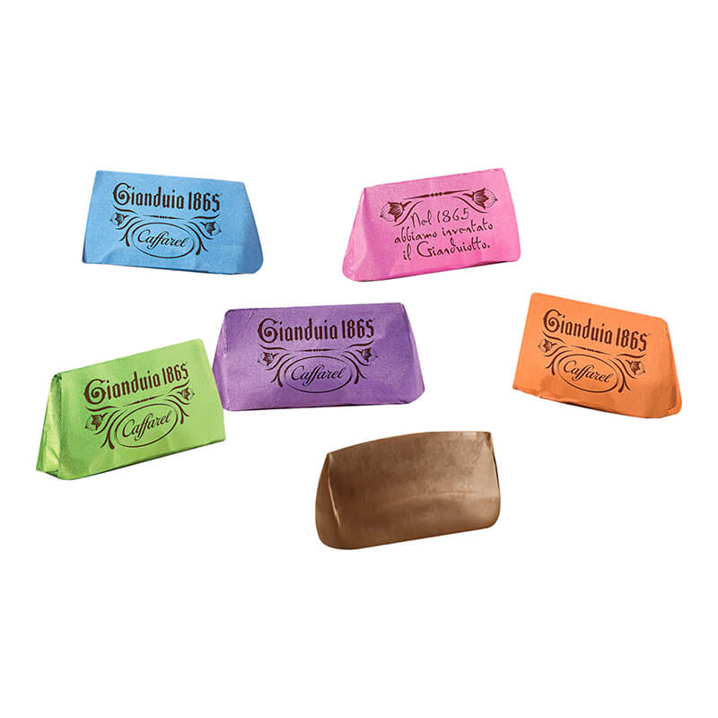 Gianduiotti Rainbow Haselnuss-Nougat-Pralinen von Caffarel, 100 g
