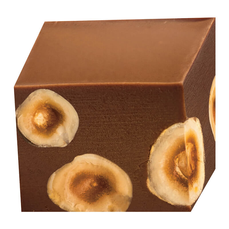 Vollmilch Gianduia- Würfel mit Haselnüssen aus dem Piemont von Caffarel, 100 g weitere Ansicht Vollmilch Gianduia- Würfel mit Haselnüssen aus dem Piemont von Caffarel, 100 g