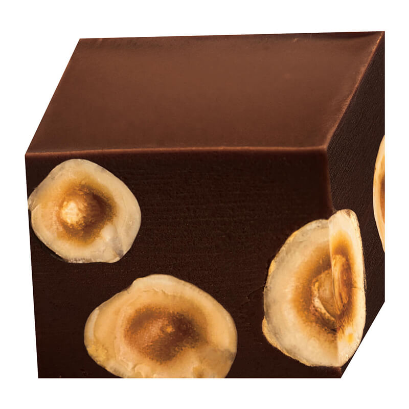 Zartbitter Gianduia- Würfel mit Haselnüssen aus dem Piemont von Caffarel, 100 g