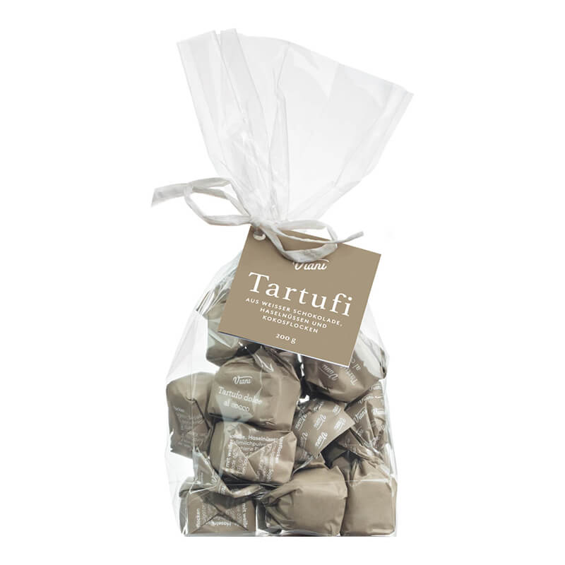 Tartufi dolci al cocco - weiße Trüffelpralinen mit Kokos, 200 g weitere Ansicht Tartufi dolci al cocco - weiße Trüffelpralinen mit Kokos, 200 g