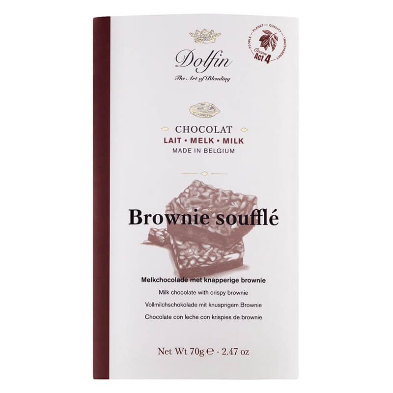 Dolfin Vollmilchschokolade mit Crispy Brownie, 70 g
