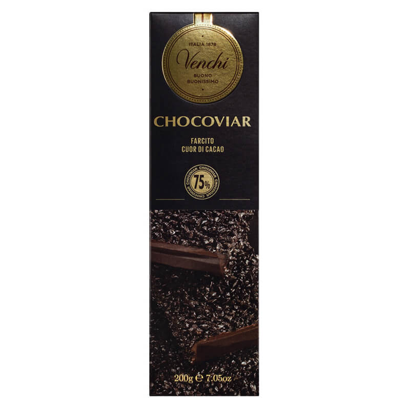 Chocoviar Bar - Zartbitterschokolade mit Schokoladencreme von Venchi, 200 g weitere Ansicht Chocoviar Bar - Zartbitterschokolade mit Schokoladencreme von Venchi, 200 g