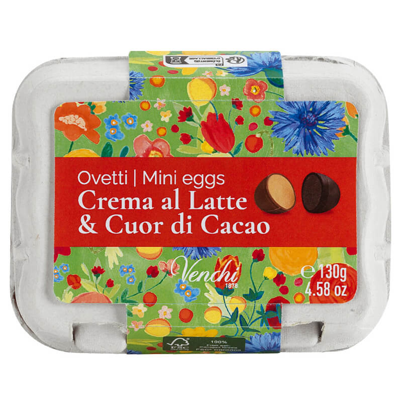 Ostereier gefüllt mit Kakao- & Milchcreme 12 St. von Venchi, 130 g weitere Ansicht Ostereier gefüllt mit Kakao- & Milchcreme 12 St. von Venchi, 130 g