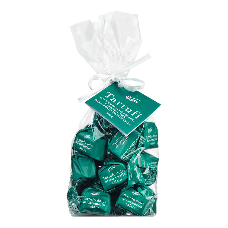 Tartufi dolci al caramello salato - weiße Trüffelpralinen mit gesalzenem Karamell, 200 g weitere Ansicht Tartufi dolci al caramello salato - weiße Trüffelpralinen mit gesalzenem Karamell, 200 g