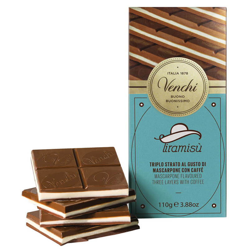 Tiramisu Schokolade mit Mascarponecreme und Kaffee von Venchi, 110 g weitere Ansicht Tiramisu Schokolade mit Mascarponecreme und Kaffee von Venchi, 110 g