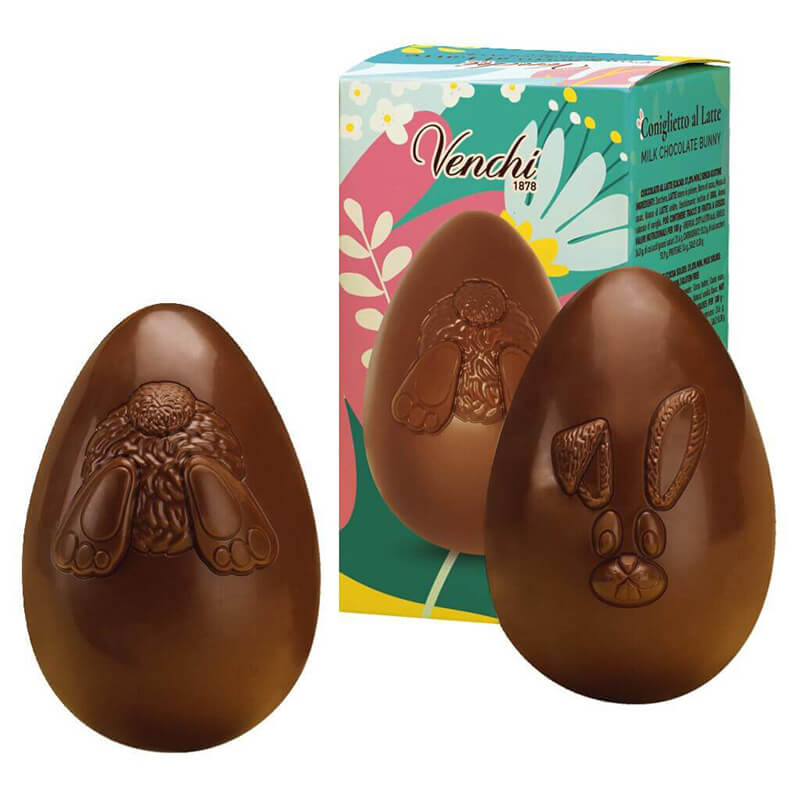 Osterschokoladenei mit Häschenmotiv von Venchi, 150 g weitere Ansicht Osterschokoladenei mit Häschenmotiv von Venchi, 150 g