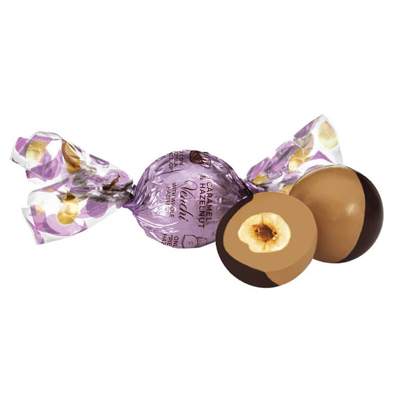 Pralinen mit Karamellschokolade & ganzer Haselnuss von Venchi, 100 g weitere Ansicht Pralinen mit Karamellschokolade & ganzer Haselnuss von Venchi, 100 g