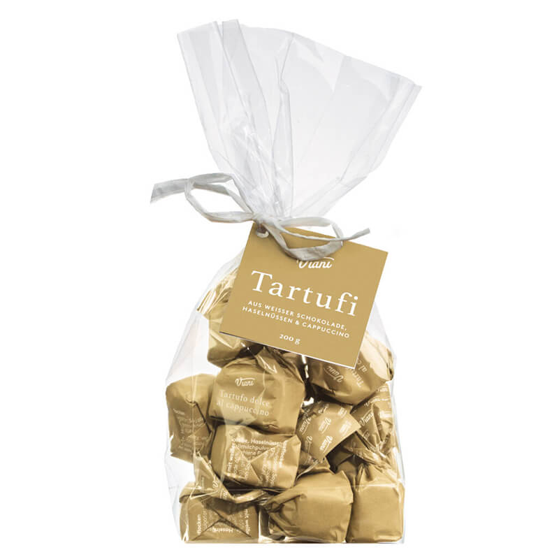 Tartufi dolci al cappuccino - weiße Trüffelpralinen mit Kaffee, 200 g weitere Ansicht Tartufi dolci al cappuccino - weiße Trüffelpralinen mit Kaffee, 200 g